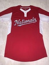 MLB Washington Nationals Majestic Shirt Size Small S Mens Cool Base 1/4 Button