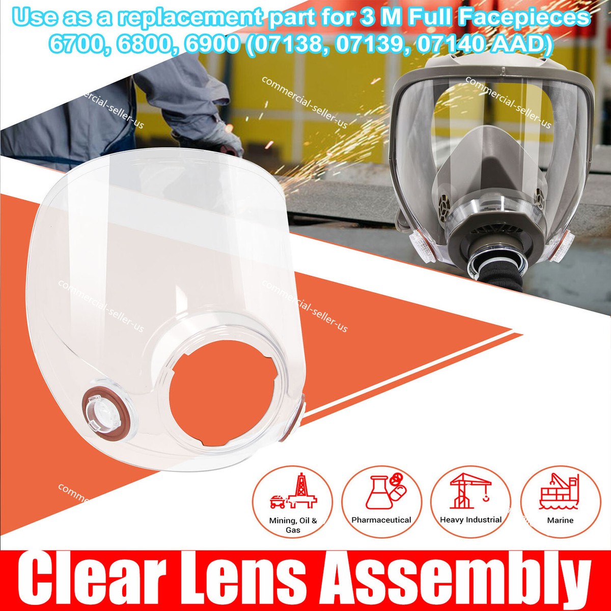 Obbiettivo Trasparente 3M Lente Trasparente Di Ricambio 3M 6898 | Per Maschere 6700, 6800, 6900 | Nuova Originale Ricambio Per 3M 6700 6800 - Foto 11