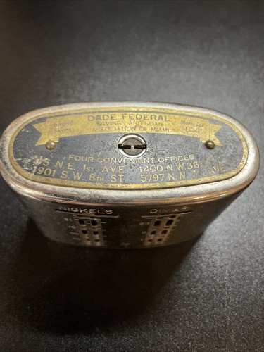 Vintage The Automatic Recording Safe - Dade Federal S&L Of Miami With Coins - 第 3/11 張圖片