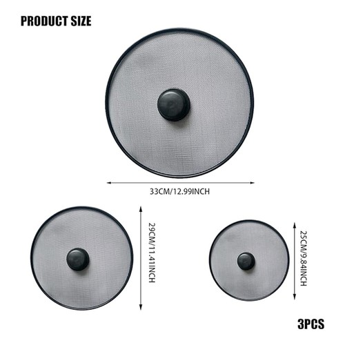 3Pcs Kitchen Splatter Screens Grease Splatter Screen Mesh Oil Proof Pot Lid E6Q5 - Picture 8 of 8