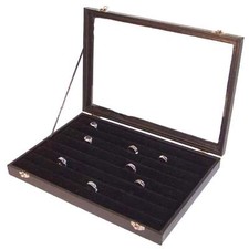 ENCLOSED RING DISPLAY TRAY W SLOTTED PAD jewelry JL453 showcase trays sales tool