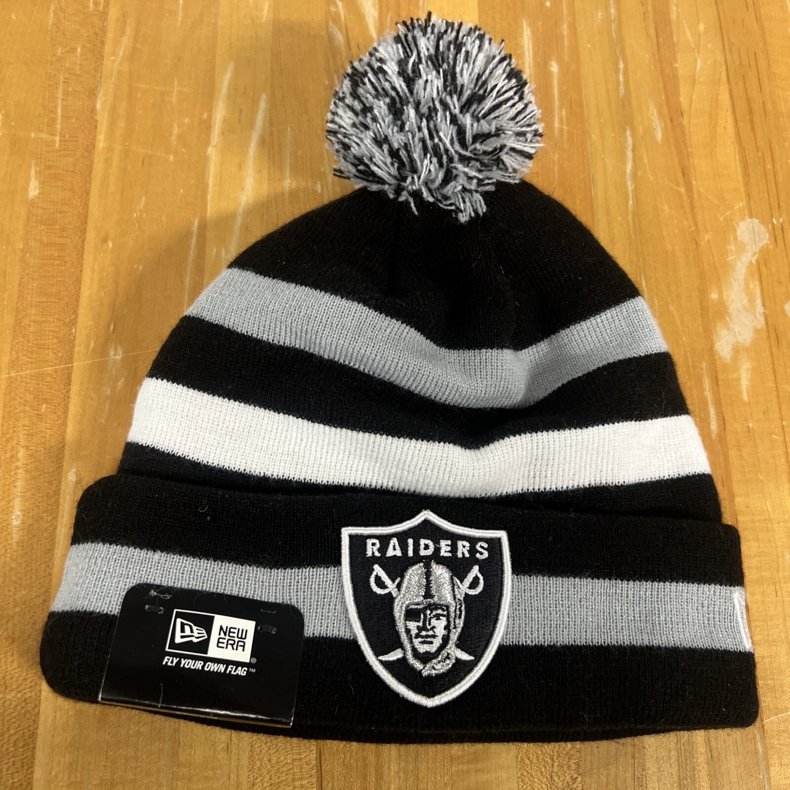 New Adult New Era Oakland Raiders Sport Knit Pom Hat $23 Free Ship