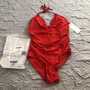 bright red swimsuit