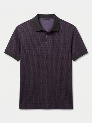 Salvatore Ferragamo Gancini Print Polo Shirt Black Purple