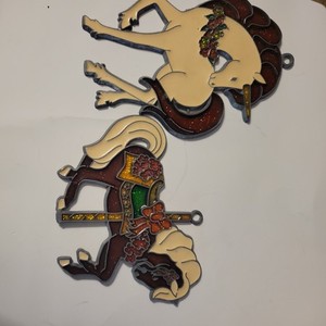  2 Vintage 1980s acrylic Unicorn/carousel horse Decorative window Suncatchers  