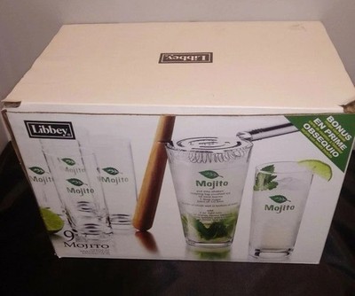 Libbey 9 Piece Mojito Cocktail Set Bartender Party Gift