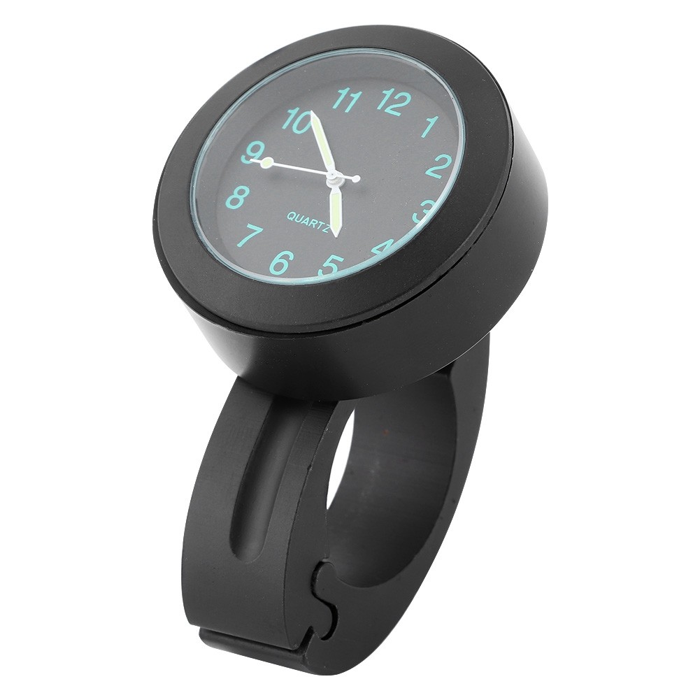 ❄ 22/25mm Motorcycle Handlebar Mount Clock Watch Built In Battery(Black )(Black