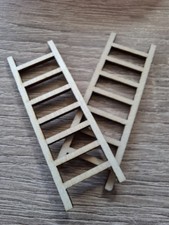 Miniature Wooden Ladders X2 Dolls House Accessories Garden Garage Tree House