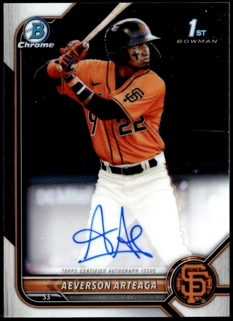 2022 Bowman - Chrome Prospects Autographs #CPA-AA Aeverson Arteaga E1