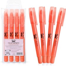 No Bleed Pink Gel Highlighters, 4 Pack - Perfect for Bible Study Journaling