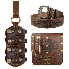 Medieval Fantasy Belt Set with Potion Bottles  Alchemy Bag Renaissance Ren F...