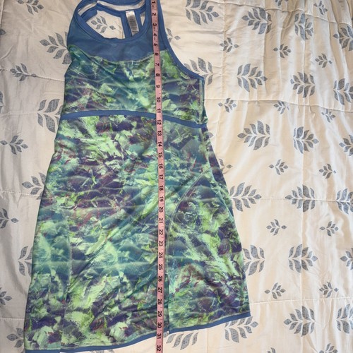 Lululemon Ivivva Girls Play For Love Athletic Tennis Dress 14 Blue Green 0967 - Picture 7 of 7