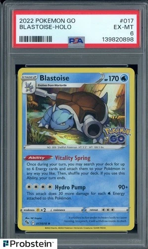 2022 Pokemon Go #017 Blastoise - Holo PSA 6 EX-MT