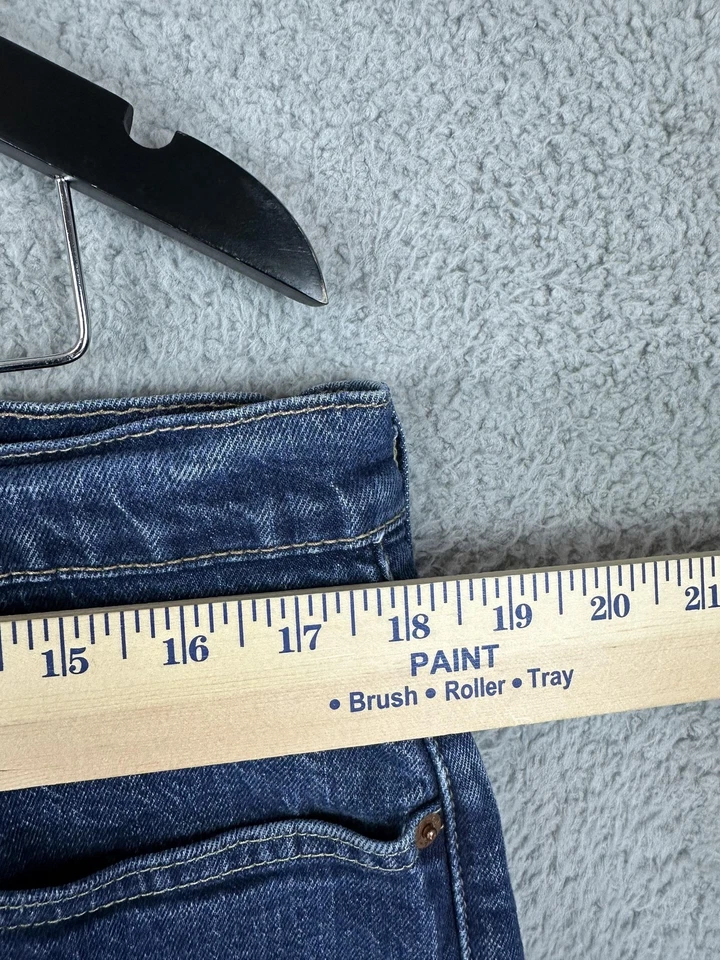 Pantalones de mezclilla Levi's 502 para hombre 36x30 azul premium pierna cónica elástica lengüeta roja grande E Foto 3 de 4