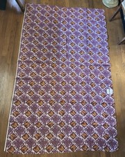 Vintage Cotton Fabric Purple Butterfly Print 45.5” X 74”Perma Flour Sack 2 Yds