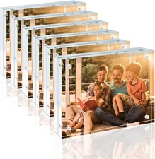 5X7 Acrylic Frames 6 Pack, 20Mm Thicker Frameless Clear Picture Frames, Double S
