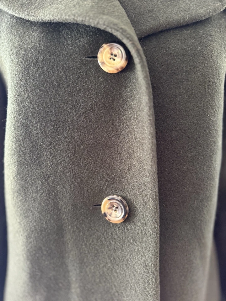 Jil Sander Green Mohair Wool Coat - Image 2 of 4