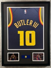 Jimmy Butler Signed Jersey Framed W/ PSA COA Golden State Warriors Navy Auto