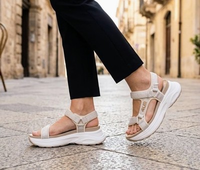 DAMEN SANDALEN GOLD 4US CESARE PACIOTTI 4BX212 KOMFORTSOHLE LEDER KEILABSATZ