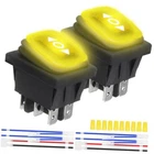 2Pcs Momentary Polarity Reverse Switch Waterproof F.2Pcs Yellow(Momentary)LED