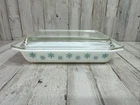 Pyrex Snowflake 548-B 1 1/4 Qt Casserole Dish With Lid 550 C 1 A-16 Rare Vintage