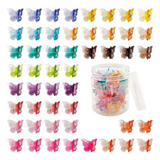 50 Packs Assorted Color Butterfly Hair Clips, Beautiful Mini Butterfly Hair Clip