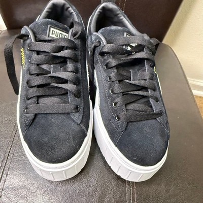 Puma Women's Mayze Platform Fashion Sneakers Black White