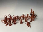 Vintage 1960’s Marx Plastic Indian Figures Lot Of 18 Plus One Horse