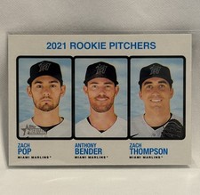 Topps 2022 Heritage #73 Rookie Zach Pop Anthony Bender Zach Thompson Marlins