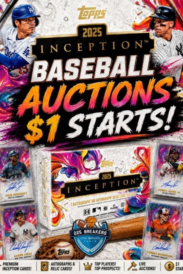 INCEPTION BASEBALL AUCTIONS ALL NIGHT $1 STARTS