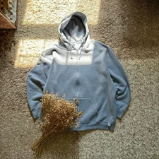 Vintage Russell Athletic Blank Gray Zipper Zip Hoodie Oversized Mens Size 3XL