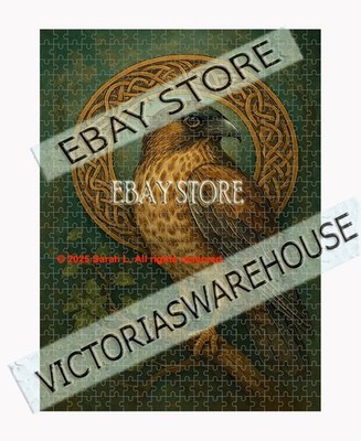 500 piece jigsaw puzzle Hawk Celtic Knot Woodland nature