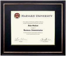 Photo Document Frame: 11" x 14" with Double Mat Graduation Diploma Certificat...