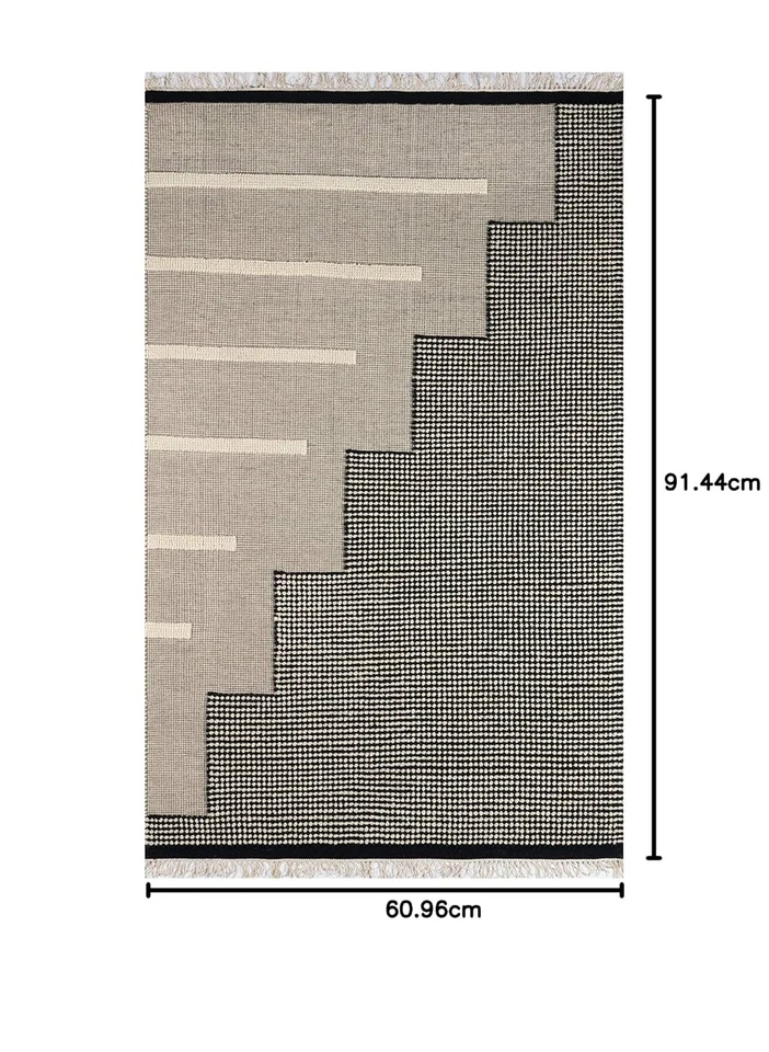 Alfombras rectangulares Novogratz Karl 2' X 3' con acabado negro KARL0KRL-1BLK2030 Foto 3 de 4