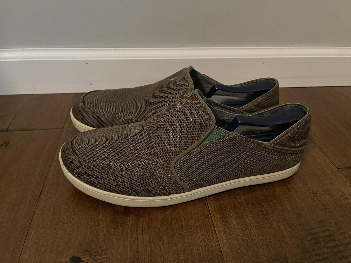 Olukai Nohea Mesh Men Sz 8.5 Dark Olive Green Slip On Shoes 10188-13AP Loafers OluKai Men main image 3