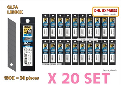 OLFA LBB50K BLACK BLADE 18mm L-TYPE HEAVY DUTY CUTTER JAPAN 50 pieces X 20 SET
