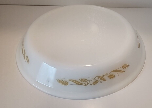 SELTEN Vintage SEARS 9" Ofen Speichern TORTE Schale Milchglas Weizen J-2407 USA - Bild 3 von 9