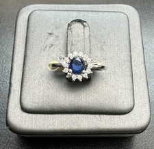 .925 Blue Cubic Zirconia Sterling Silver Ring