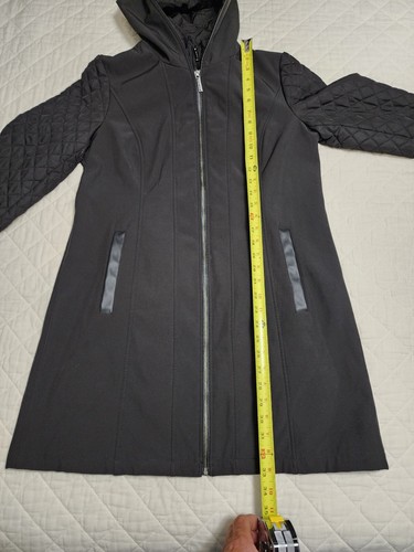 Giacca cappotto Michael Michael Kors donna con cappuccio impermeabile anorak nero medio - Foto 10 di 14