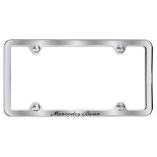 Mercedes-benz Brushed Slimline Script License Plate Frame