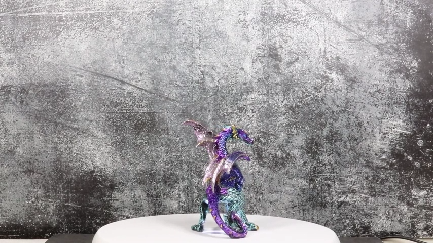 Standing Semi Metallic Purple Silver Space Galaxy Dragon With