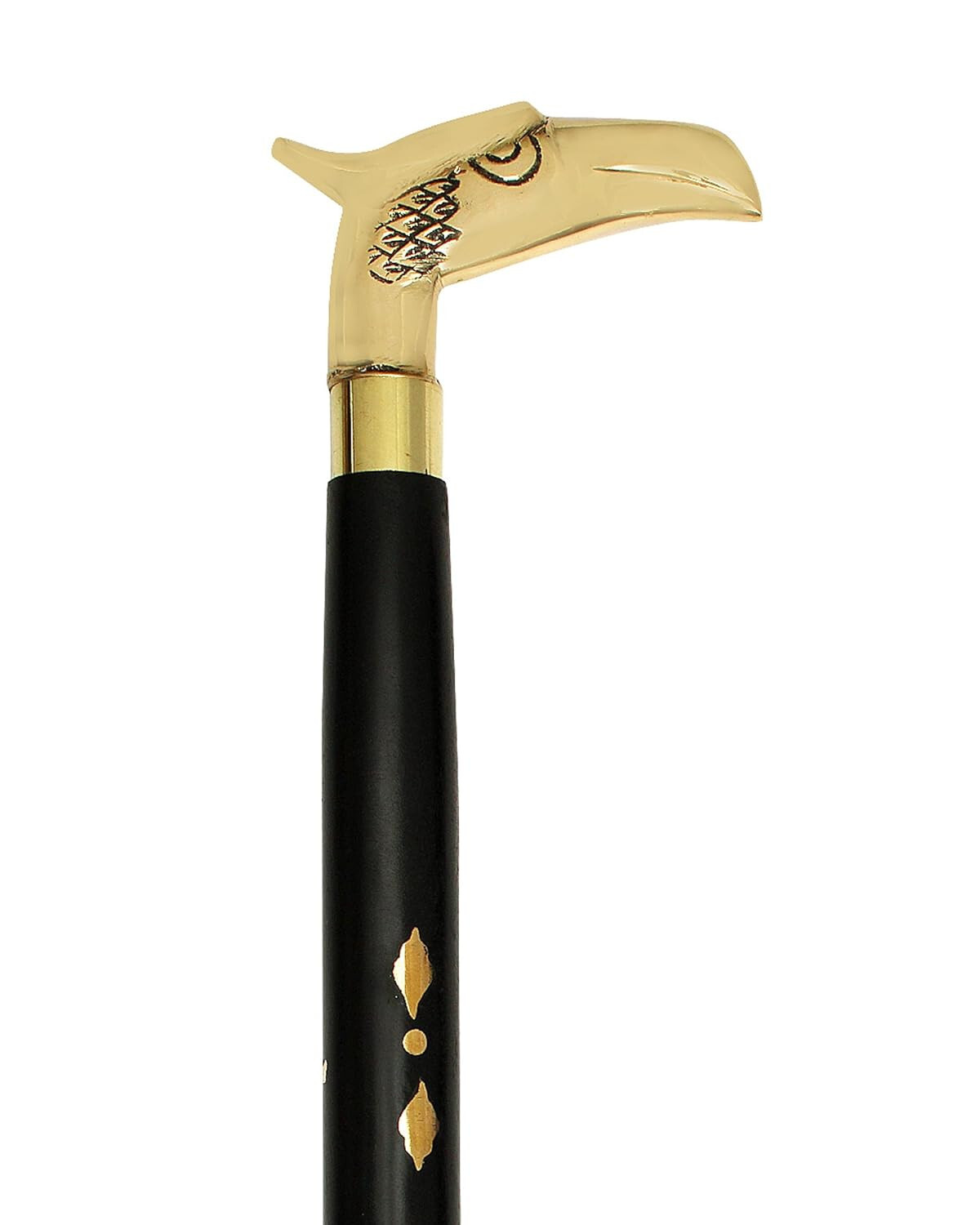 Solid Brass Eagle Head Handle Handmade Wooden Fol… - image 3