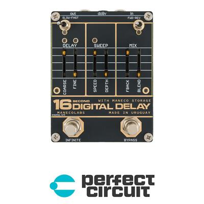 Maneco Labs Sixteen Seconds Delay Vintage Compact EFFECTS NEW PERFECT CIRCUIT