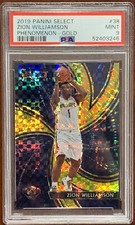 2019 ZION WILLIAMSON ROOKIE SELECT GOLD PRIZM HOLO #/10 PHENOMENON PSA 9 POP 2💎