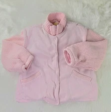 VTG 70s FINGERHUT FASHIONS Womens Pink heavy knitted button up Shipped Promptly 