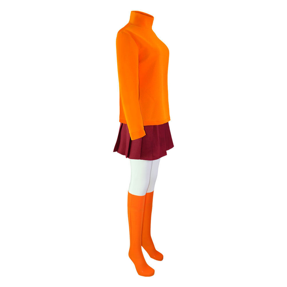 Scooby Doo Where Are You Velma Dinkley Cosplay Costume Dress Outfit Wig