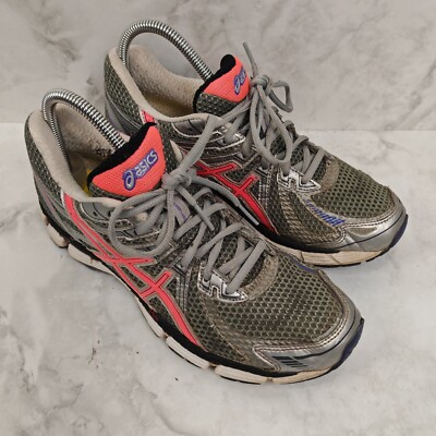 Asics GT-2000 Damen UK 6,5 EU 40 Silber Orange Turnschuhe Laufschuhe
