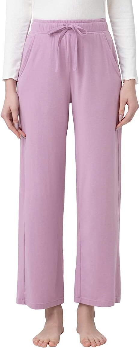 LAPASA Wide Leg Trousers Loose Fit Yoga Pants Lounge Bottom Pyjama