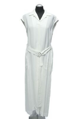 Antonelli Firenze Abito Camicia Lungo Lia 38 Bianco Senza Maniche