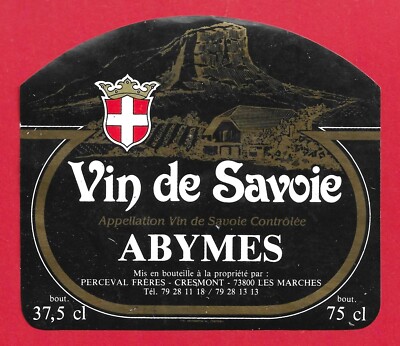 104-106 Étiquette Vin SAVOIE ABYMES mis PERCEVAL Frères 73800 LES MARCHES